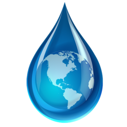 Image of a Water Drop with the Earth