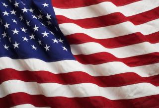 American Flag blowing in the breeze.