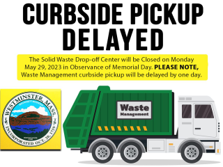 The Solid Waste Drop-Off Center will be closed in observance of Memorial Day
