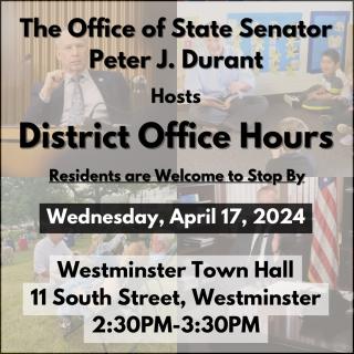 Senator Durant office hours graphic
