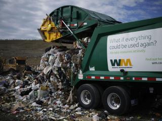 Dump truck on Landfill