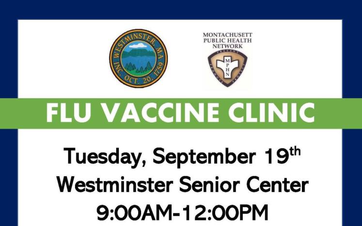 Half page flu vaccine clinic flyer